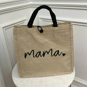 NEW Mama Printed Canvas Tote Bag